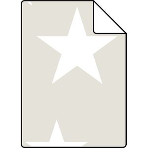 Proefstaal ESTAhome behang grote en kleine sterren lichtgrijs en wit - 26,5 x 21 cm - 128866-S