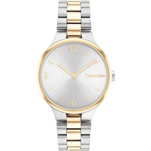 Calvin Klein CK25200132 Dames Horloge - Mineraalglas - Roestvrijstaal - Zilver - 32 mm breed - 3.2 cm lang - Quartz - Druksluiting - 3 ATM (spatwater)