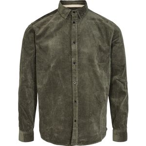 Anerkjendt - Overhemd Akleif Corduroy Groen - Heren - Maat S - Regular-fit