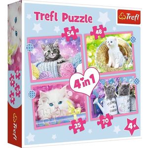 Trefl Grappige Katjes 4-in-1 puzzel - 35/48/54/70 stukjes