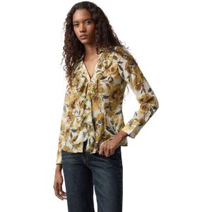 Trendyol Veelkleurige Bloemenpatroon Geplooide Kraag Getailleerd Geweven Overhemd Twoaw25Go00119