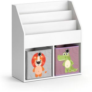 Vicco Luigi Kinderboekenkast – 72 x 79 cm met 2 vouwboxen opt.3 Wit met 2 vouwboxen opt.3