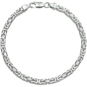 Juwelier Emo - Vierkante Koningsarmband 925 Gerhodineerd 3.0mm breed - 20cm