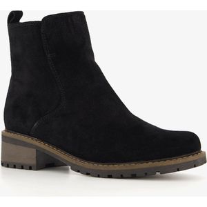 Hush Puppies suede dames enkellaarsjes zwart - Maat 41 - Echt leer