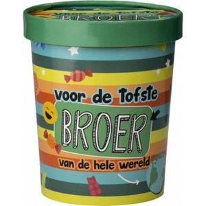 Snoeppot -Broer - Candy Bucket - Gevuld met Snoep en Drop