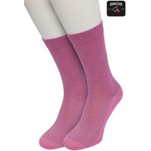 Bonnie Doon Set Katoenen Glitter Sokken Dames Zacht Roze maat 36/42 - Set met 2 paar Sokken - Glitter Subtiel - Katoen met zachte Lurex - Zachte Sokken - Gladde Naden - Perfecte Pasform - 2 pack - Multipack - Aurora Pink - OL05113802.2