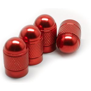 TT-products ventieldoppen Red Bullets aluminium 4 stuks Rood - auto ventieldop - ventieldopjes