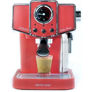 Eco-de Espressomachine - Espresso apparaat - Espresso - Koffiezetapparaat - Piston - Pistonmachine - Rood