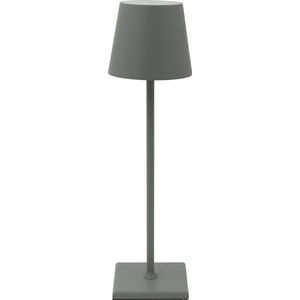 Luxus Tafellamp Touch Deluxe - Fleur - Grijs - H37 x Ø10 - Tafellamp - Terraslamp - Bureaulamp - LED - Oplaadbaar - Dimbaar - Draadloos - Industrieel en modern - Op batterijen - Nachtlamp voor de slaapkamer - Tafellamp voor binnen en buiten