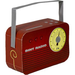Papieren Retro Radio Surprise - Sinterklaas surprise - 20x8x19 cm - Surprise pakket zelf maken - Alleen nog een schaar en lijm nodig - KarTent
