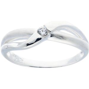 Silver Lining ring - zilver - zirkonia - mat glanzend - maat 58