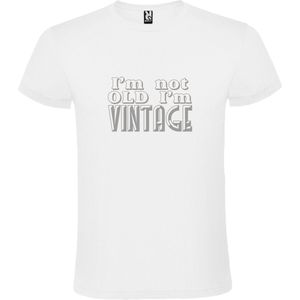 Wit T-Shirt met “ I'm not Old I'm Vintage “ print  Zilver Size M