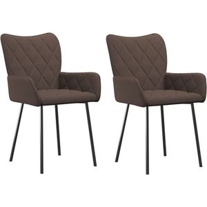 vidaXL Eetkamerstoelen - Draaibaar - Set van 2 - Taupe