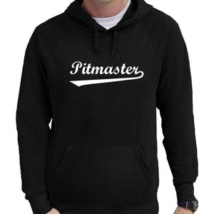 Pitmaster bbq / barbecue hoodie zwart - cadeau sweater met capuchon voor heren - verjaardag / vaderdag kado M