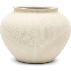 Riviera Maison Vaas Beige Aardewerk bloemenvaas - Bergerac ronde vaas keramiek 26 cm hoog