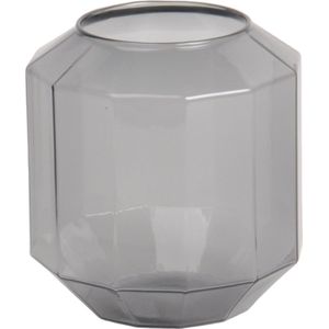 XLBoom Bliss Small Vaas - Glas - Voor Binnen - Grijs - 14 × 14 × 16 cm