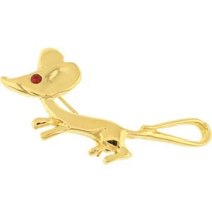 Behave® Broche muis goud kleur 5 cm