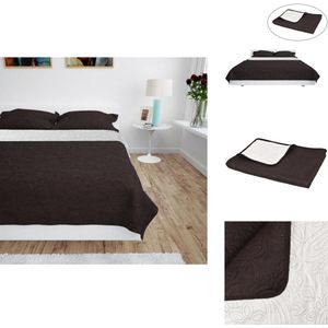 vidaXL Quilt - Quilts - Dekbed - Dekbedden - Bedsprei dubbelzijdig 170x210 cm quilt crème en bruin