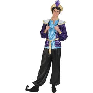 Funny Fashion - 1001 Nacht & Arabisch & Midden-Oosten Kostuum - Sultan Pascha Ottomaanse Rijk - Man - Blauw, Paars, Zwart - Maat 52-54 - Carnavalskleding - Verkleedkleding