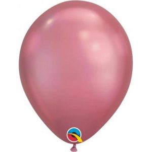 Qualatex ballonnen CHROME roze 16 cm (100 stuks)