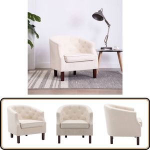 vidaXL Fauteuil - Beige - Stoffen Bekleding - 65x64x65 cm Elegante Fauteuil - Design Fauteuil - Lounge Fauteuil - Comfortabele Fauteuil - Stoere Fauteuil
