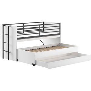 Vipack - Halfhoogslaper Sam met 2 slaapplaatsen, bedlade en bureaux200 