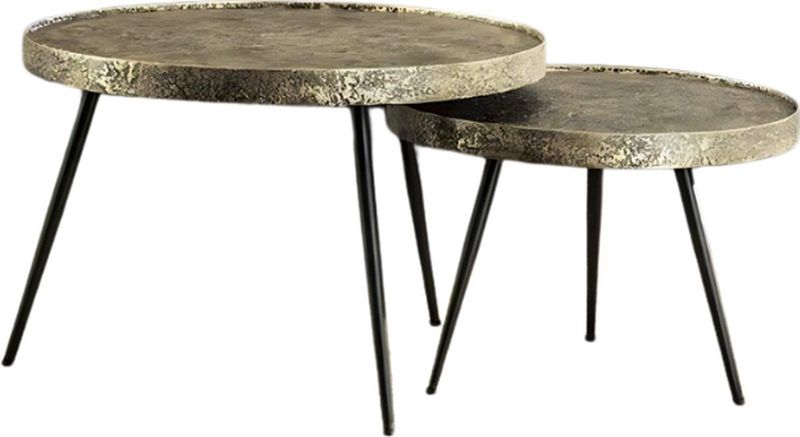 Salontafel Vera Set van 2 Metallic - Brons antiek