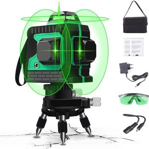 Kruislijnlaser 30 m 3 x 360 graden met zelfnivellerend systeem en IP54