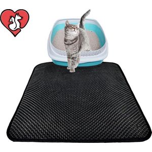 JVDB Kattenbakmat - Vangt kattengrit op - Dubbele laag - Waterproof - Kat - Kattenbakmat - Uitloop mat - Opvang mat - Poes