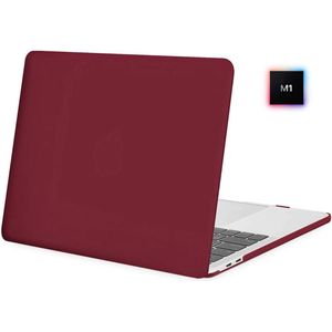 Laptophoes - Geschikt voor MacBook Pro M1 Hoes Case - 13 inch - A2338 (2020) - Wijnrood