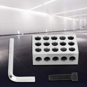 Precisie 1-2-3 blokken 0.0001 inch - Bijpassende frees - 23 gaten - Met schroeven - Sleutelkast - 90 graden V blok - Met klem