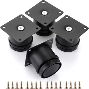 Roestvrijstalen meubelpoten - verstelbare metalen kastpoten - set van 4 - zwart