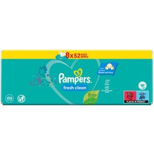 Pampers Wet Wipes Fresh Clean Value Pack 8 x 52 stuks. 416 stuks babydoekjes