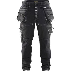 Blåkläder X1900 Werkbroek Baggy Denim Stretch 1999 - zwart - maat 56 (XL)