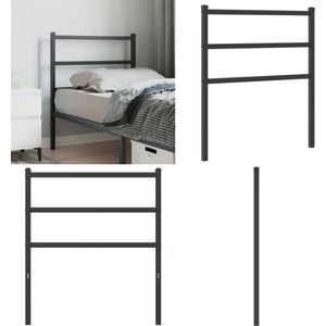 vidaXL Hoofdbord 80 cm metaal zwart - Hoofdbord - Hoofdborden - Hoofdeinde - Metalen Hoofdbord