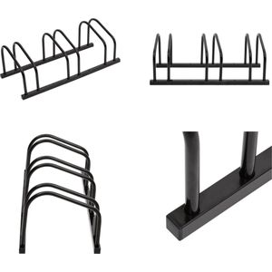 vidaXL Fietsenrek voor 3 fietsen staal zwart - Fietsenrek - Fietsenrekken - Fietsenstandaard - Fietsenstalling