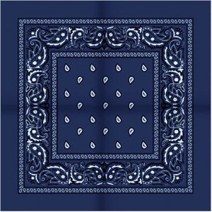 Bandana zakdoek 55cm donker blauw paisley
