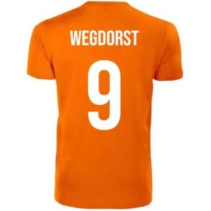 Oranje T-shirt - Wegdorst - Koningsdag - EK - WK - Voetbal - Sport - Unisex - Maat XS