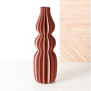 Dastium Home - Grote vaas Glanzend koper - H50 cm - Smalle vloervaas of decoratieve bloemen vaas, gekleurde design vaas van kunststof - Vensterbankvaas