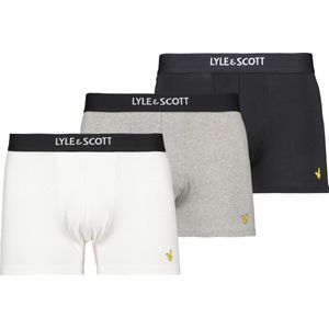 Lyle & Scott 3-Pack Premium Heren Boxershorts (Maat L) Zwart/Grijs/Wit - Katoen