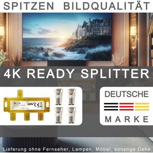 TronicXL BK, CATV, breedband-kabelverdeler, 3-voudige SAT Splitter inclusief f-connector, BK tv, zacht voor DVB-T-kabel-televisie, satellietsplitter DVBS DVBS2, DVBT DVBC, digitaal, Full HD, tv-antenneverdeler, kabel-tv, geschikt voor HD, 3D, 4K, FM