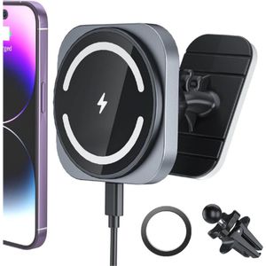 Draadloze Auto Oplader Met MagSafe - 360° Verstelbare Telefoonhouder - Super Magnetische Luchtroosterhouder - Snellader Voor iPhone - MagSafe Compatibel