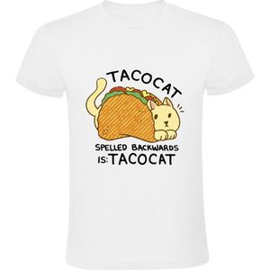 Tacocat achterstevoren gespeld is Tacocat Heren T-shirt - dieren - eten - snack - mexicaans - woordgrap - humor - grappig