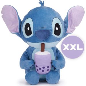 Stitch met Bubble Tea Disney Lilo & Stitch Pluche Knuffel XXL 100 cm - Lilo en Stitch Disney Plush Toy XL - Extra Grote Stitch Knuffels - Groot Speelgoed voor Kinderen Jongens Meisjes - Lilo Stitch Angel Leroy Scrump
