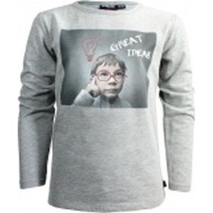 Vinrose Jongens T-shirt - BOY - Light Grey Melange - Maat 110/116