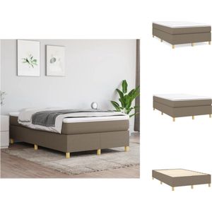 vidaXL Boxspringframe - Taupe - 203 x 120 x 35 cm - Multiplex lattenbodem - Bed