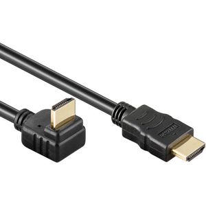 HDMI kabel - Haaks naar beneden - 10.2 Gbps - 4K@30 Hz - Male to Male - 7,5 Meter - Zwart - Allteq