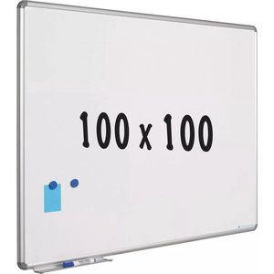Whiteboard Tamika - Emaille staal - Wit - magnetisch - 100x100cm
