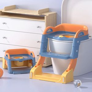 Potjestrainer voor kinderen, met antislip trap, toiletbril voor kinderen van 1-7 jaar, inklapbaar, in hoogte verstelbaar, toilettraining, wc-bril voor kinderen, potjestraining