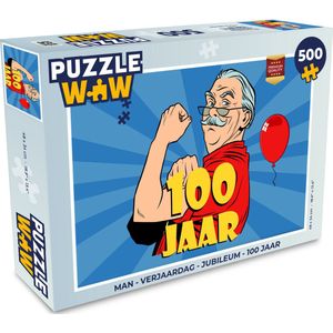 Puzzel Man - Verjaardag - Jubileum - 100 Jaar - Legpuzzel - Puzzel 500 stukjes